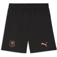 Puma Sporthose "Stade Rennais FC 25/26 Shorts Herren", Gr. XS, Normalgrößen, schwarz (schwarz copper metallic), Obermaterial: 100% Polyester, unifarben, regular fit, Hosen Sporthose