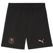 Puma Sporthose "Stade Rennais FC 25/26 Shorts Herren", Gr. XS, Normalgrößen, schwarz (schwarz copper metallic), Obermaterial: 100% Polyester, unifarben, regular fit, Hosen Sporthose