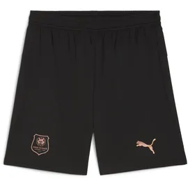 Puma Sporthose "Stade Rennais FC 25/26 Shorts Herren", Gr. XS, Normalgrößen, schwarz (schwarz copper metallic), Obermaterial: 100% Polyester, unifarben, regular fit, Hosen Sporthose