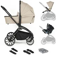 BabyGO Kombikinderwagen Harmony 3in1 inkl. Babyschale mit Adaptern, beige