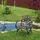 Relaxdays Gartenstuhl 60 x 56 x 85,5 cm gold/schwarz/bronze mit Armlehnen