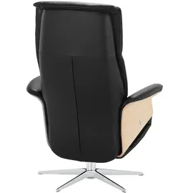 Nils Olsen Relaxsessel Frederik Kunstleder 78 x 113 x 79 cm schwarz mit verstellbarer Fußstütze