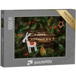 puzzleYOU Puzzle Puzzle 1000 Teile XXL „Fröhliche Weihnachten“, 1000 Puzzleteile, puzzleYOU-Kollektionen Weihnachten