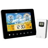 Wetterstation Funk mit Außensensor Indoor Outdoor Thermometer Innen Außentemperatur und Luftfeuchtigkeit Wetterstation Funk mit Auß Sensor Wetterstation Funk mit Außensensor(schwarz)