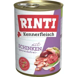 RINTI Kennerfleisch 400g Dose Hundenassfutter 12 x 400 Gramm Schinken