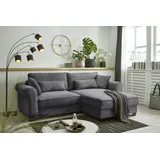 ed exciting design Ecksofa beidseitig montierbar, Angelina klein & grau - Maße cm, B: 255 H: 92 T: 185.0