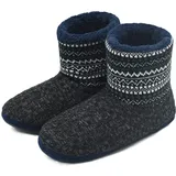 COFACE Hüttenschuhe Herren Warm Winter Hausschuhe Herren Plüsch Flauschig Gefütterte Hausstiefel Männer Haussocken Filz Pantoffeln - 48 EU
