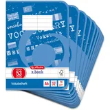 Herlitz Vokabelheft A6, 14,8 x 10,5 cm, 32 Blatt, Lineatur 53 liniert mit Mittelstrich, 10 Stück
