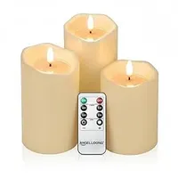 NOXINDA LED Kerzen 3er Set mit Fernbedienung und 4/5/6/8H Timer