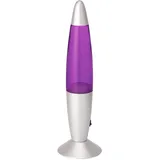 EGLO LED Lavalampe Lava, Deko Lampe Wassersäule, Retro Lavaleuchte Kinder, Dekoleuchte Kinderzimmer in Silber, lila Flüssigkeit mit rotem Wachs, 34 cm