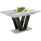 Endo-Moebel Esstisch, Weiß Hochglanz, Holzwerkstoff, Rechteckig,Rechteckig, 80x80x130 cm, Esszimmer, Tische, Esstische