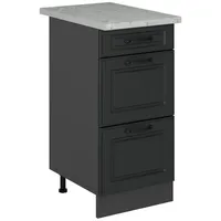 Vicco Küchenunterschrank R-Line, Anthrazit Landhaus, 40 cm mit Schubladen,