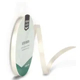 Vaessen Creative Satinband 6mmx10m Weiß Antik, Schleifenband, Dekoband, Bänder zum Basteln, Stoffbänder für Hochzeit, Taufe Und Geburtstagsgeschenke