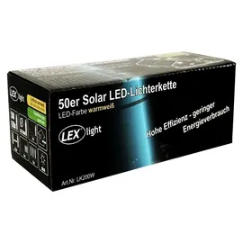 Mojawo Lichterkette Kunststoff 50er Set Solar warmweiß Dämmerungssensor grün