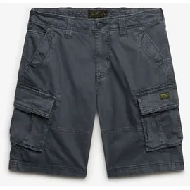 Superdry Cargobermudas "CORE CARGO SHORT", Herren, Gr. 30, N-Gr, magma slate grau, Web, Obermaterial: 98% Baumwolle, 2% Elasthan, unifarben, straight fit knielang, Hosen, Straight Fit, mit Reißverschluss und 1-Knopf-Verschluss, knielang