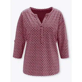 Sieh an! 3/4-Arm-Shirt in bordeaux-bedruckt | Gr.: 50