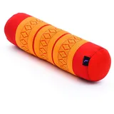 Leewadee Pilates Rolle Nackenstütze kleines Yoga Bolster Yogakissen ökologisches Naturprodukt, Kapok, 50 x 15 x 15 cm, Orange Rot