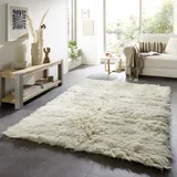 THEKO Bettumrandung THEKO "Flokos 2" Gr. 14, beige (natur), H:64mm, Obermaterial: 100% Wolle, Bettumrandungen, Läufer-Set, Hochflor, Uni-Farben, reine Wolle, handgewebt