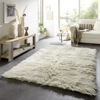 THEKO Bettumrandung THEKO "Flokos 2" Gr. 14, beige (natur), H:64mm, Obermaterial: 100% Wolle, Bettumrandungen, Läufer-Set, Hochflor, Uni-Farben, reine Wolle, handgewebt
