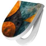 Primedeco WC-Sitz mit Absenkautomatik Motiv Geometrische Kunst (1-St), Absenkautomatik, Soft-Close orange