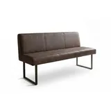 KAWOLA Sitzbank ELEEN Leder Dunkelbraun 163 x 85 x 69 cm