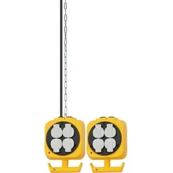 Pendel Stromverteiler / Hängeverteiler mit 2 x 4 Schutzkontakt-Steckdosen