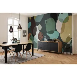 Fototapete KOMAR "Komar Vlies Fototapete - Form Symbiotic - Größe 400 x 250 cm", lila (modern), H:1,4m L:2,5m, Vlies, Tapeten