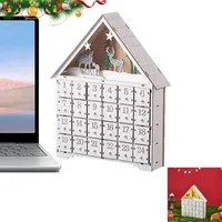 Adventskalender aus Holz, 24 Schubladen mit LED, kompakt 33×27×5,5 cm