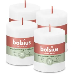 Rustik Stumpenkerzen 80/68 mm - Wolkiges Weiß (4 Stück)