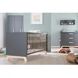 roba roba® Babymöbel-Set (Spar-Set, 2 tlg., Kinderbett, Wickelkommode in Anthrazit