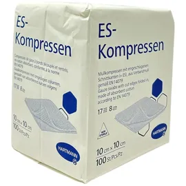 Hartmann ES Mullkompressen, unsteril, 10 x 10 cm, 17-fädig, 8-fach 100 Stück