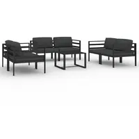 vidaXL 7-tlg. Garten-Lounge-Set mit Kissen Aluminium Anthrazit