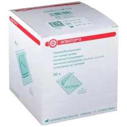 NOBATOP Verbandmittel 8 Kompressen 10x10cm Steril, 50 x 2 Stück