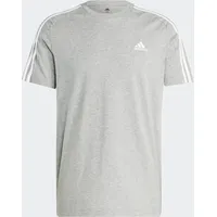 Adidas Essentials Single Jersey 3-Streifen T-Shirt Medium Grey Heather / White M