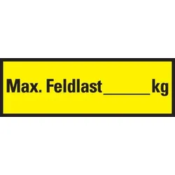 Dreifke® Regalbelastungs-Aufkleber max. Feldlast, ökologische Folie, 150x50mm, 5 Stk.