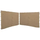 QUICK STAR 2 Seitenteile mit RV für Pavillon 3x4m Seitenwand Beige RAL 1001