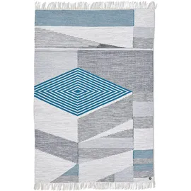 Tom Tailor Modern Kelim Kelimteppich 160 x 230 cm Blau/Türkis/Mehrfarbig