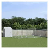 vidaXL Outdoor-Hundezwinger mit Dach Silbern 10x6x2,5 m Stahl Verzinkt