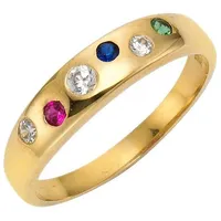 Firetti Goldring Schmuck Geschenk Gold 333 Damenring Goldring Edelstein Farbstein, mit Rubin, Saphir, Smaragd und Zirkonia blau|gelb|goldfarben|grün|rot 17