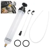 Ölabsaugpumpe 500ml, Manuelle Absaugpumpe für Bremsflüssigkeit, Kühlflüssigkeit & Getriebeöle, inklusive 60cm Schlauch und Verlängerungen, Robustes Kunststoff Design für Auto, Motorrad & Industrie