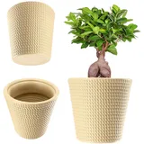 Kadax Blumentopf aus Kunststoff, Pflanzkübel, 35 cm, Creme