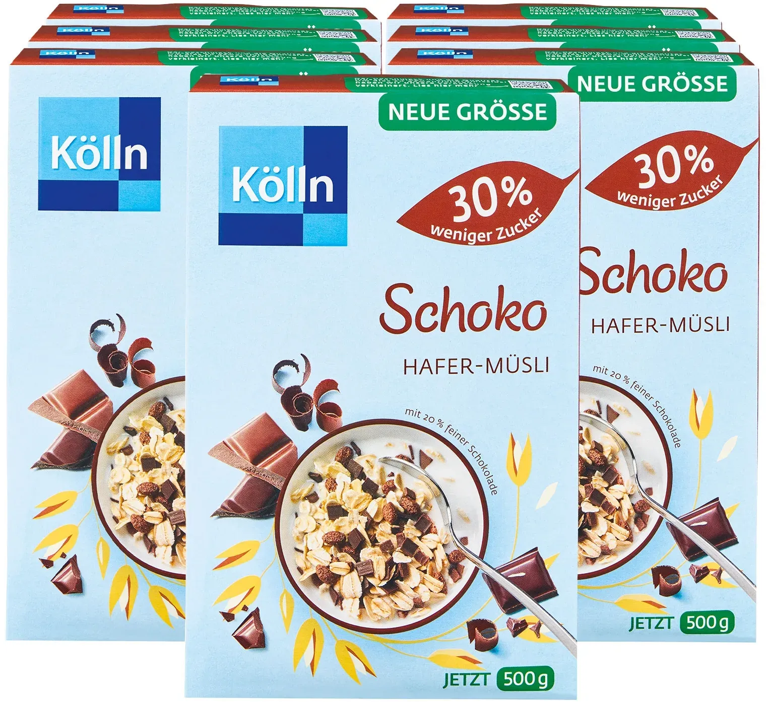 Kölln Schoko Müsli weniger Zucker 500 g, 7er Pack