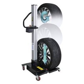 Kunzer WK CVRMH65 Elektrische Reifenmontagehilfe kompakt für Auto-Räder, 24V/200W, Einhandbetrieb, 4 Schwenkrollen