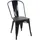 chefgastro Stapelstuhl Holz Metall Schwarz 2er Set