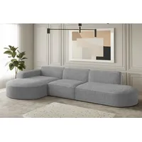Fun Möbel Ecksofa Designersofa PALMA in Stoff Ascot Taupe