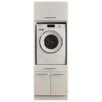 Laundreezy Waschmaschinenschrank mit Schrankaufsatz, Weiß - Waschmaschinen-Überbauschrank TÜV-zertifiziert mit viel Stauraum - 67,5 x 200 x 67,5 cm (B/H/T)