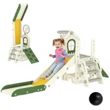 aiyaplay Kleinkinderrutsche mit Kletterelement 100 x 84 x 191 cm Cremeweiß
