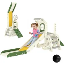 aiyaplay Kleinkinderrutsche mit Kletterelement 100 x 84 x 191 cm Cremeweiß