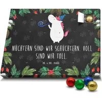 Mr. & Mrs. Panda Schoko Adventskalender Einhorn Party - Schwarz - Geschenk, Einhörner, Unicorn, Disco, Schokoladen Adventskalender, Alkohol, Einho... - Schwarz