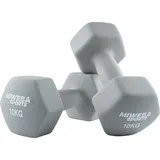Miweba Sports Kurzhantel Gymnastikhanteln NKH100 - 9 Gewichtsklassen, (Set, Hanteln, Kurzhanteln, Gymnastikhanteln, Hantelset), Aerobic Hantel Set Kurzhantel Fitnesshanteln Gewichte grau 2 x 10,0 kg